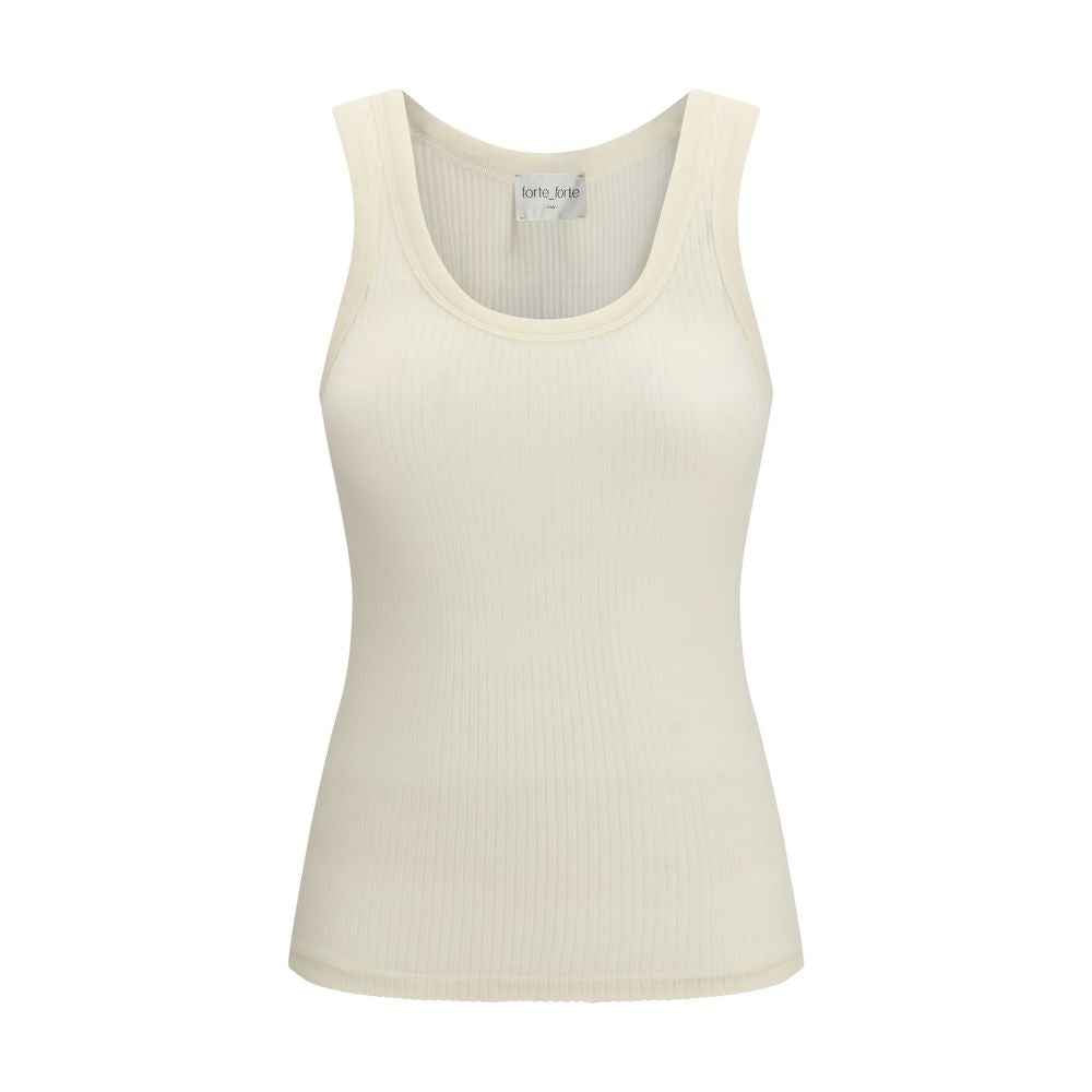 Forte_Forte Beige Wool Oves Aries Sleeveles T-Shirt