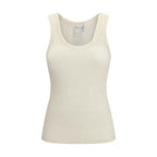 Forte_Forte Beige Wool Oves Aries Sleeveles T-Shirt