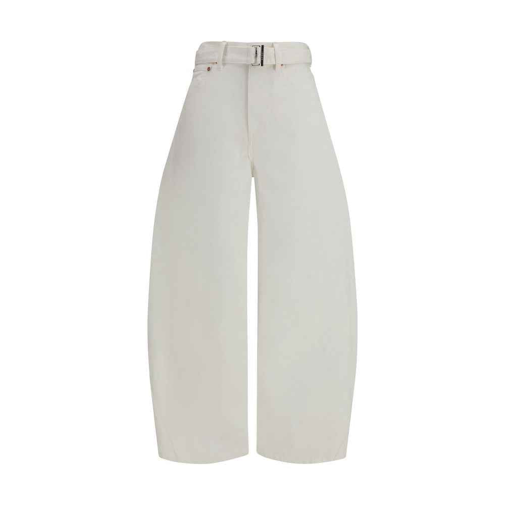 Sacai White Cotton Jeans Denim