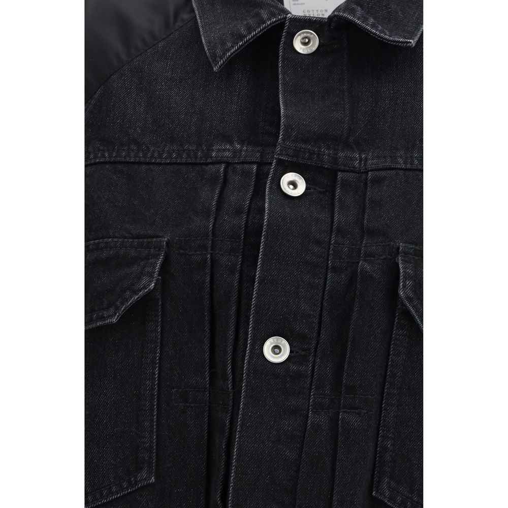 Sacai Black Cotton Denim Jacket