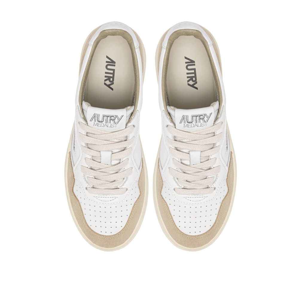 Autry White Goatskin Low Top Sneakers