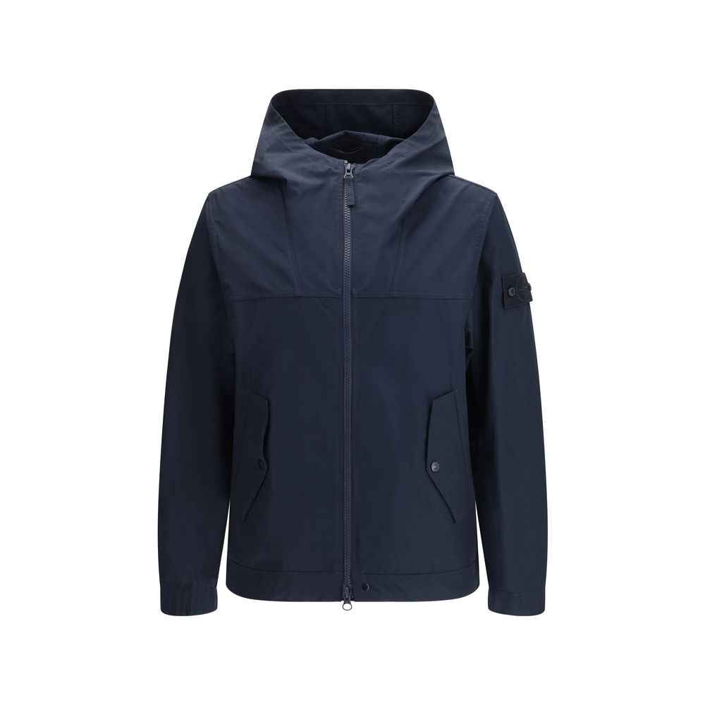 Stone Island Blue Polyester Coat