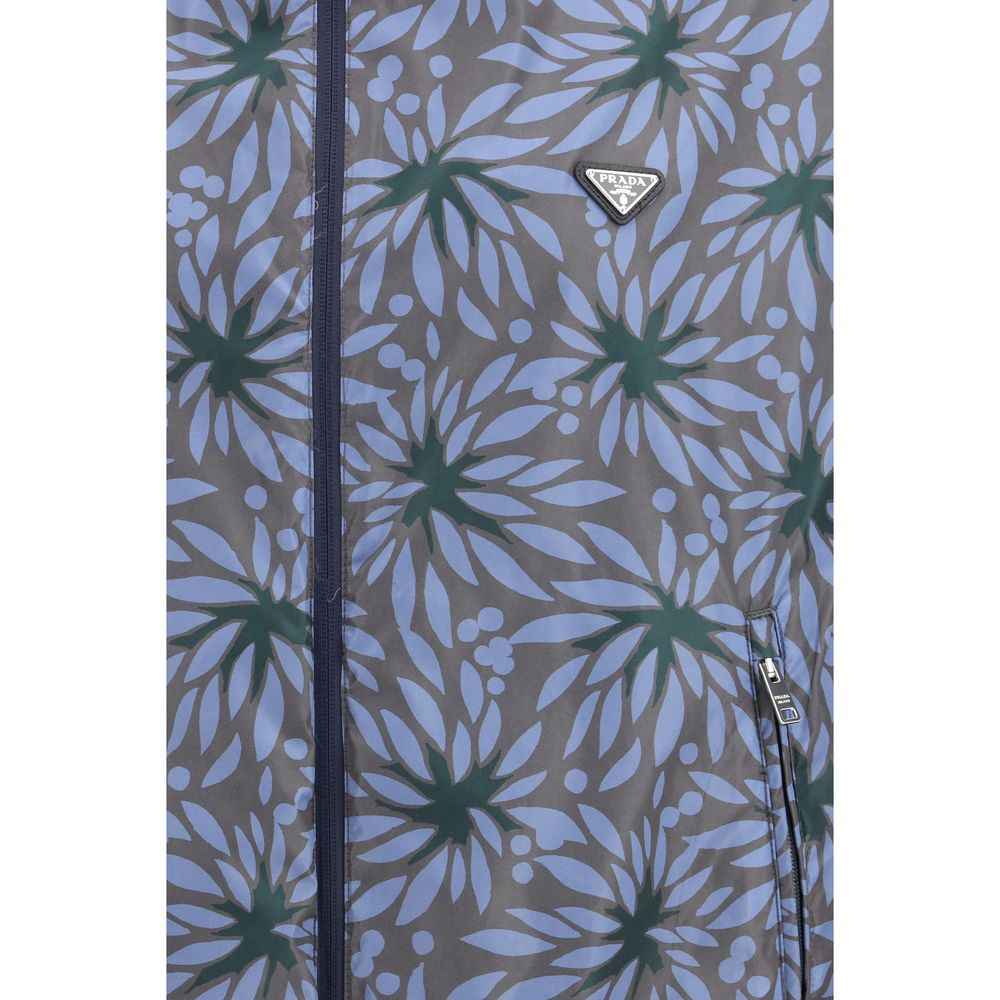 Prada Blue Recycled Polyamide Shell Jacket