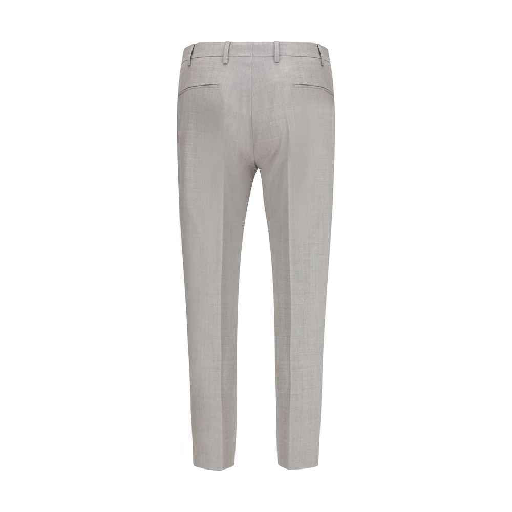 PT Torino Gray Fleece Wool Dress Pants