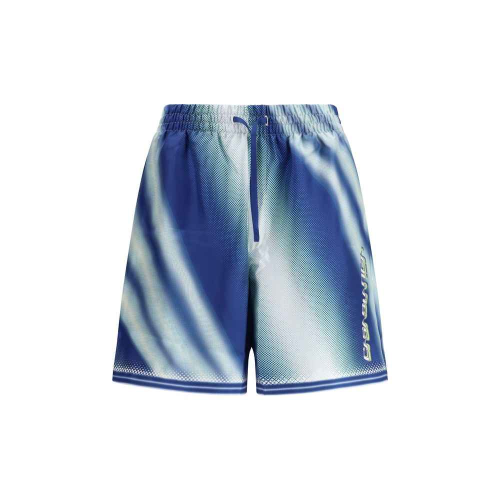 Casablanca Blue Silk Bermuda Shorts