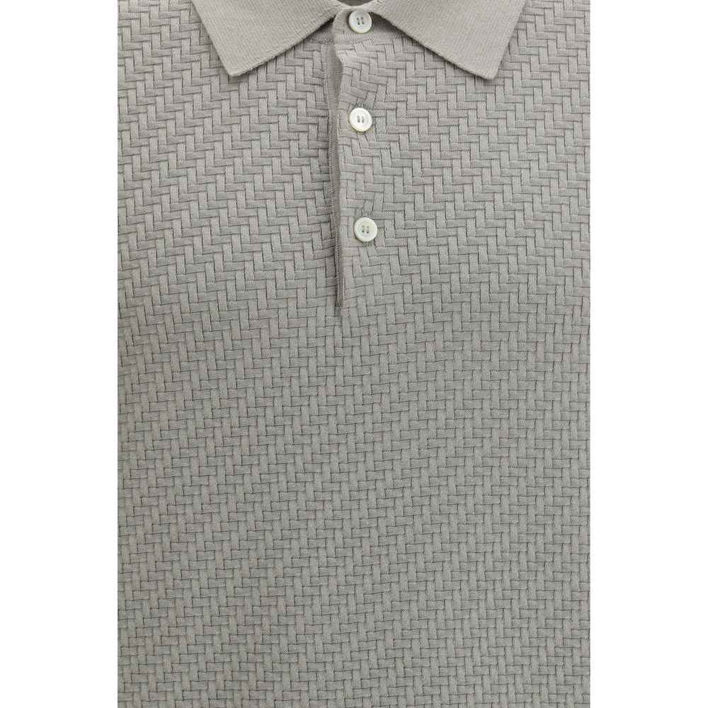 Brioni Beige Cotton Polo Shirt