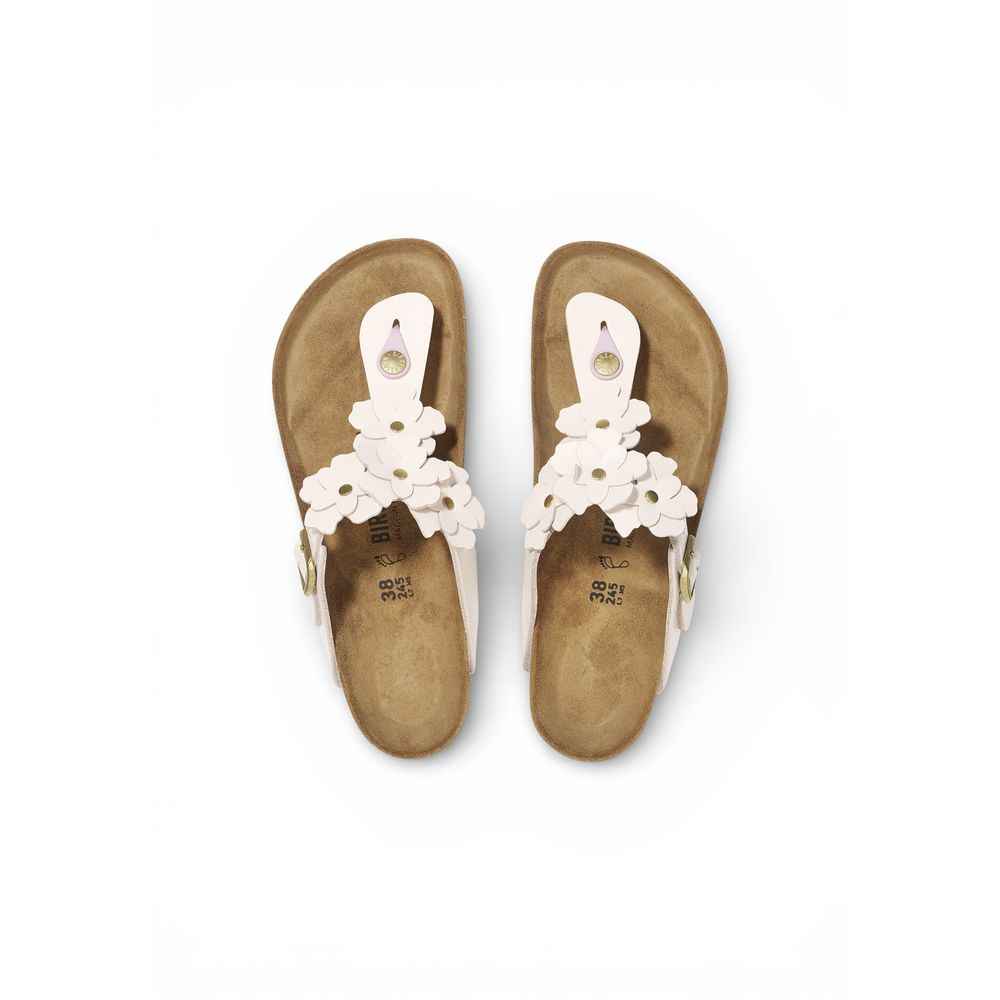 Birkenstock Pink Leather Flat Sandals