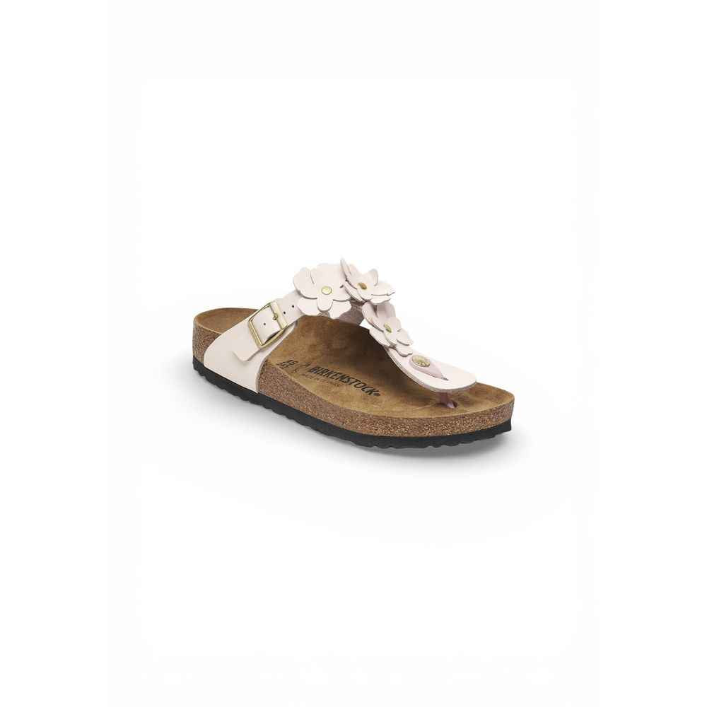 Birkenstock Pink Leather Flat Sandals