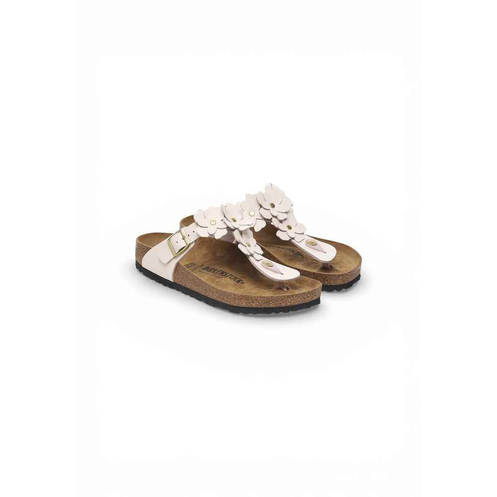 Birkenstock Pink Leather Flat Sandals
