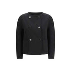 Max Mara Black Triacetate Full-Length Jacket