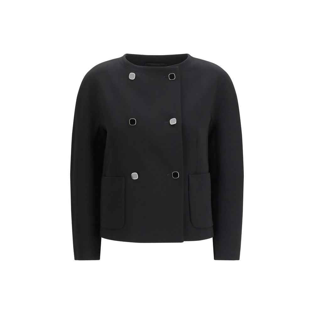 Max Mara Black Triacetate Full-Length Jacket