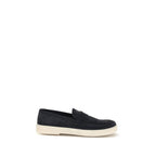 Prada Blue Calf Leather Bos Taurus Slip-On Loafers