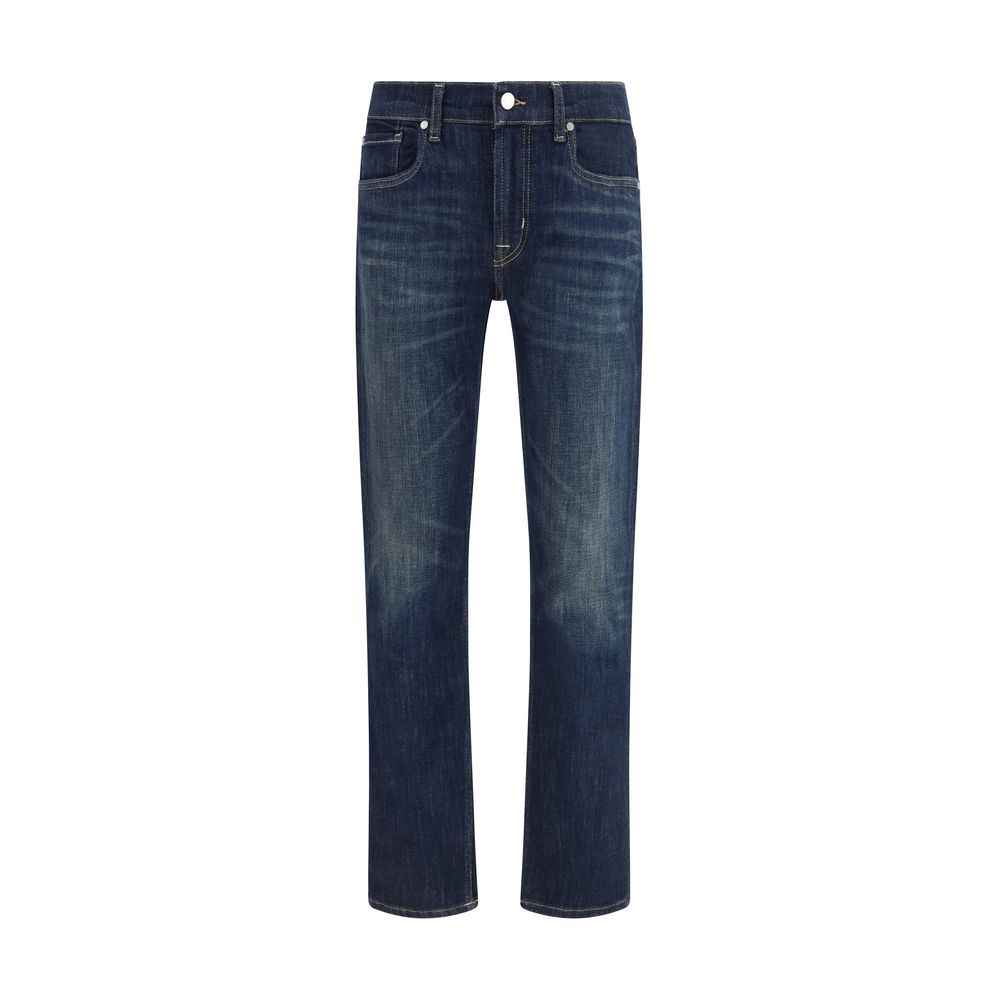 7FOR Black Cotton Flared Jeans
