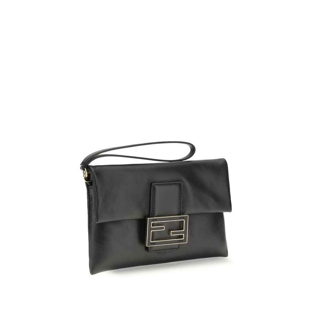 Fendi Black Calf Leather Bos Taurus Shoulder Bag