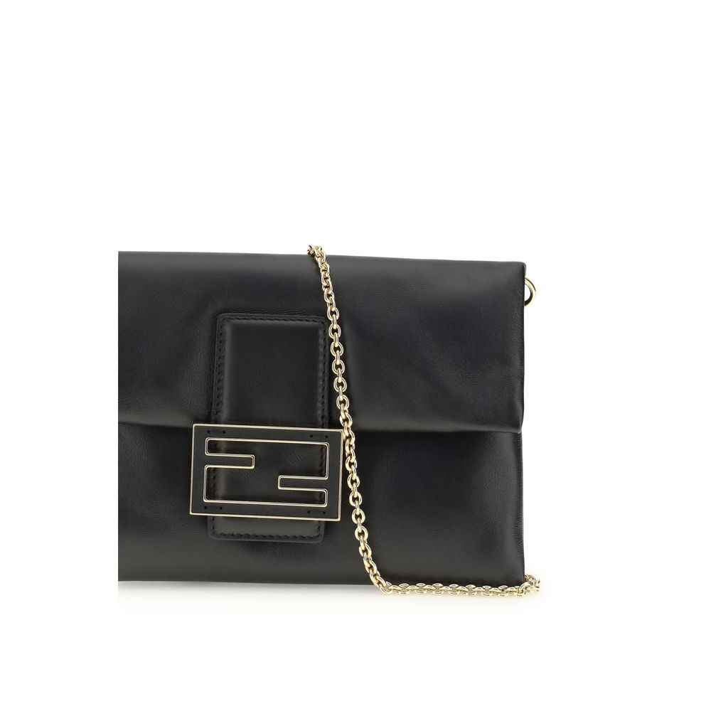 Fendi Black Calf Leather Bos Taurus Shoulder Bag