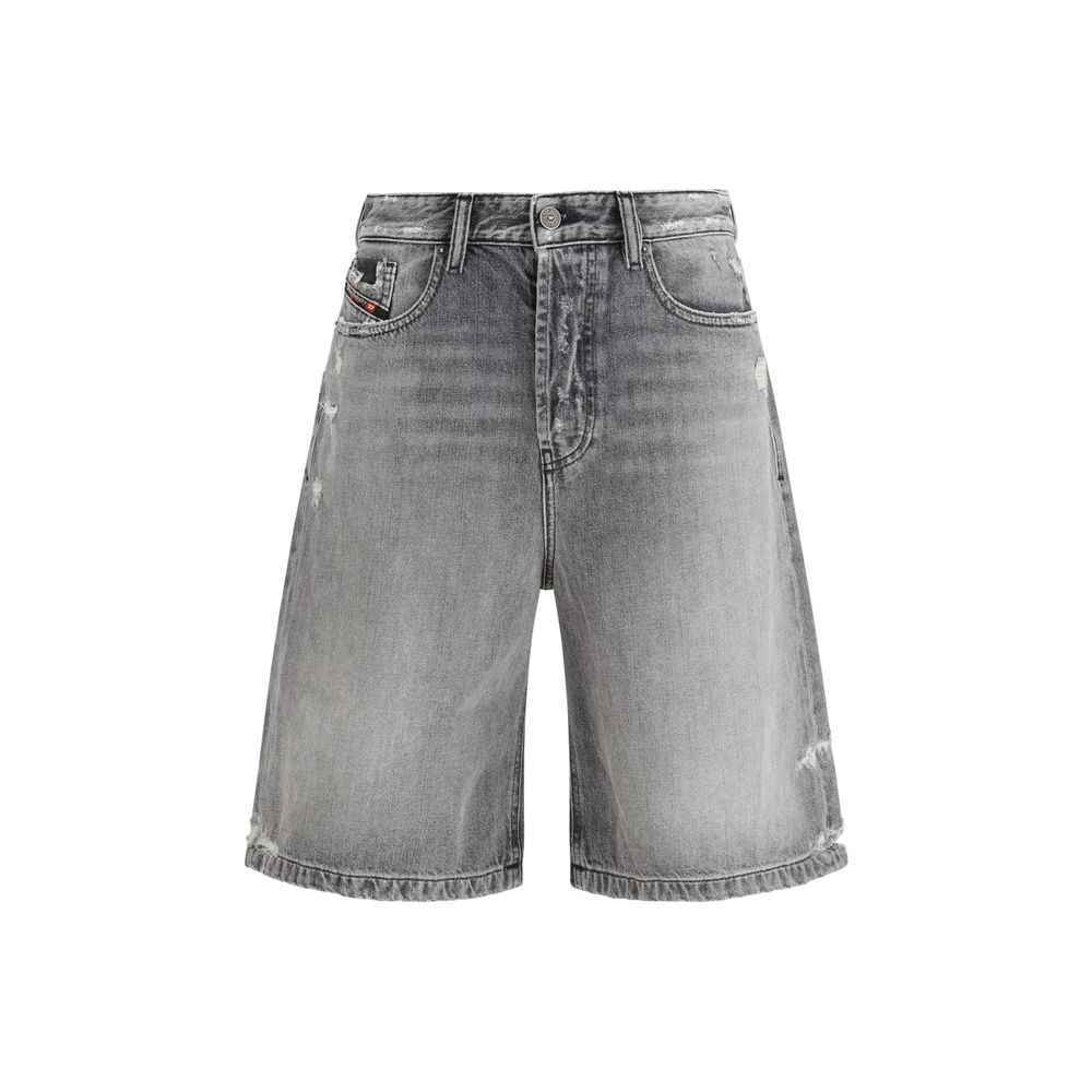 Diesel Gray Cotton Bermuda Shorts