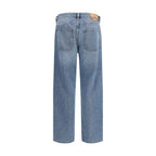 Diesel Blue Cotton Relaxed Fit Jeans
