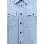 Prada Blue Cotton Shortsleeve Shirt