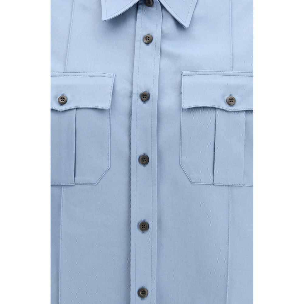 Prada Blue Cotton Shortsleeve Shirt