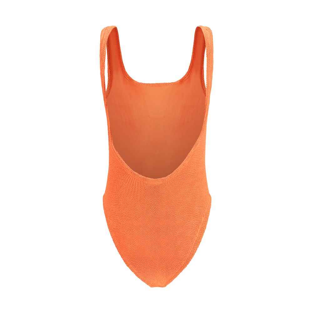 Hunza G Orange Polyester One-Piece Swimsuit