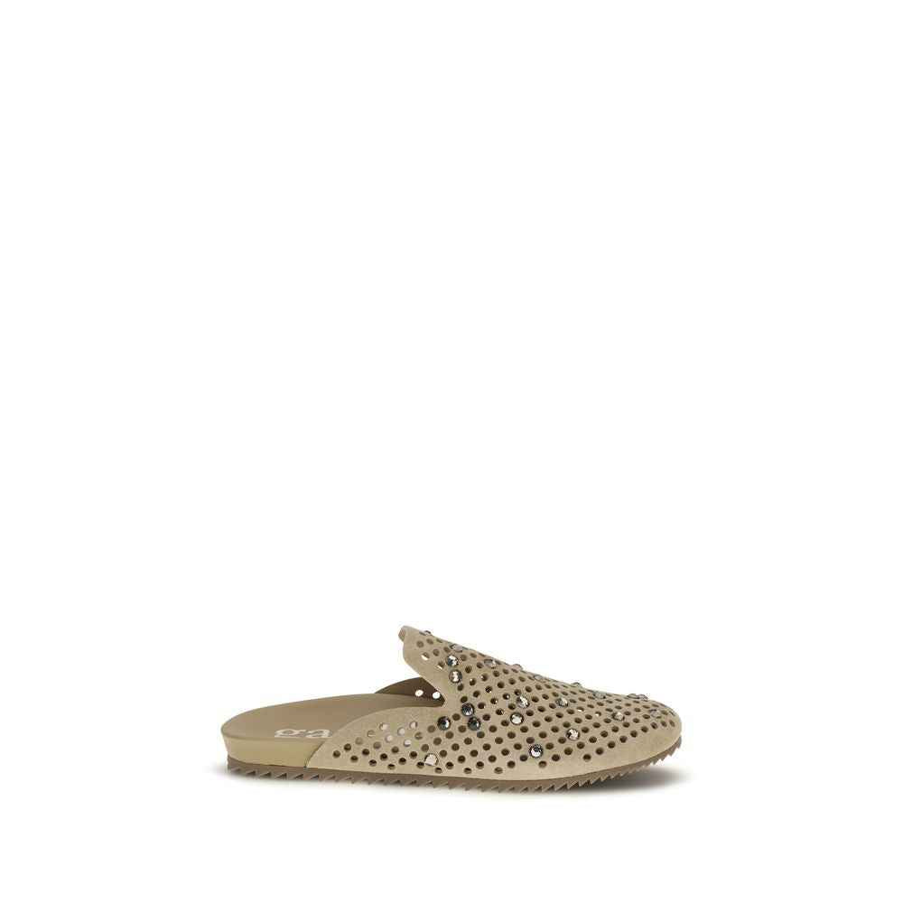 Pedro García Beige Calf Leather Bos Taurus Mules