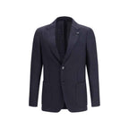 Lardini Blue Fleece Wool Blazer