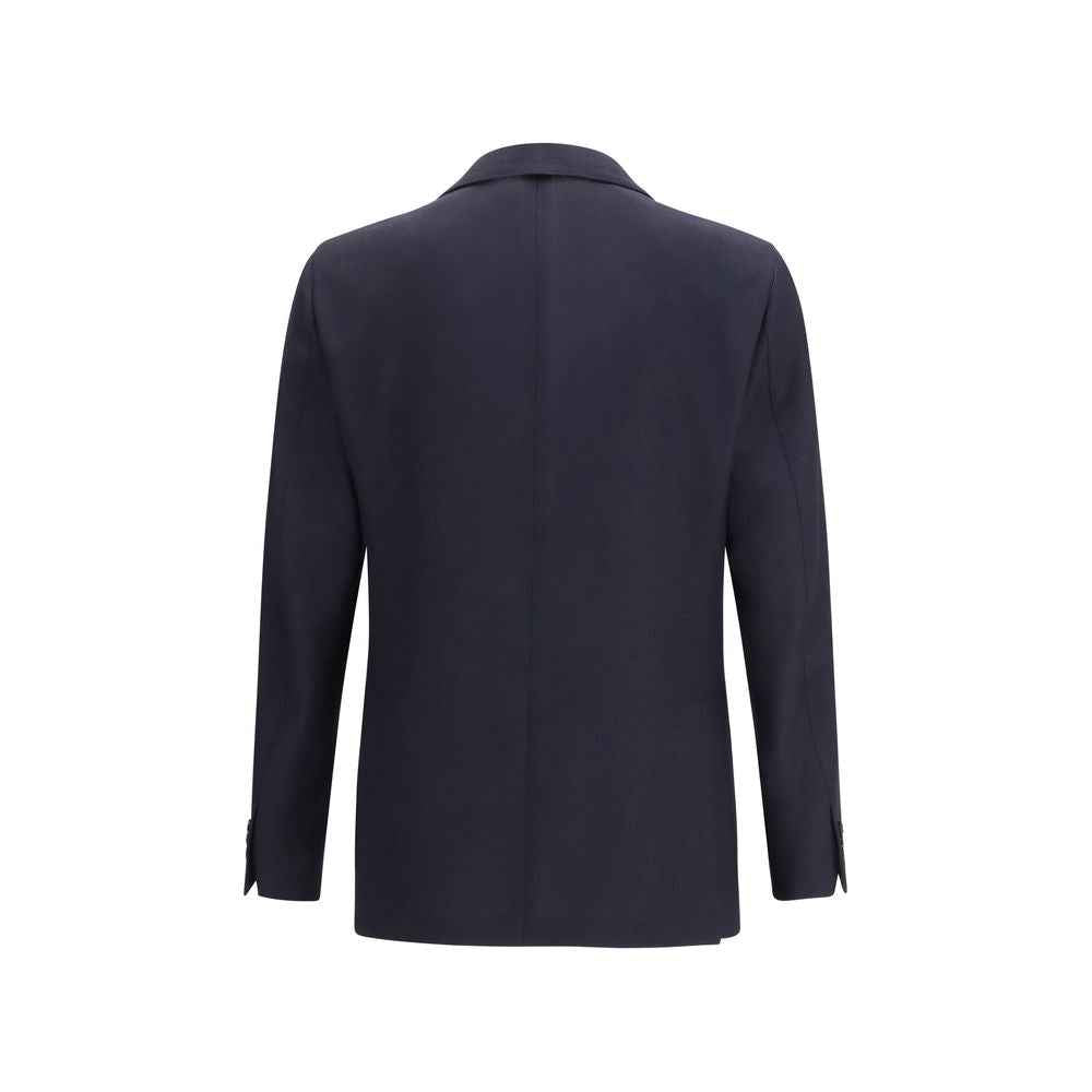 Lardini Blue Fleece Wool Blazer