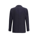 Lardini Blue Fleece Wool Blazer