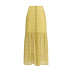 Kristina Ti Bicolor Silk Long Skirt