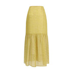 Kristina Ti Bicolor Silk Long Skirt