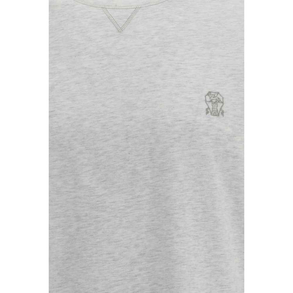 Brunello Cucinelli Gray Cotton T-Shirt