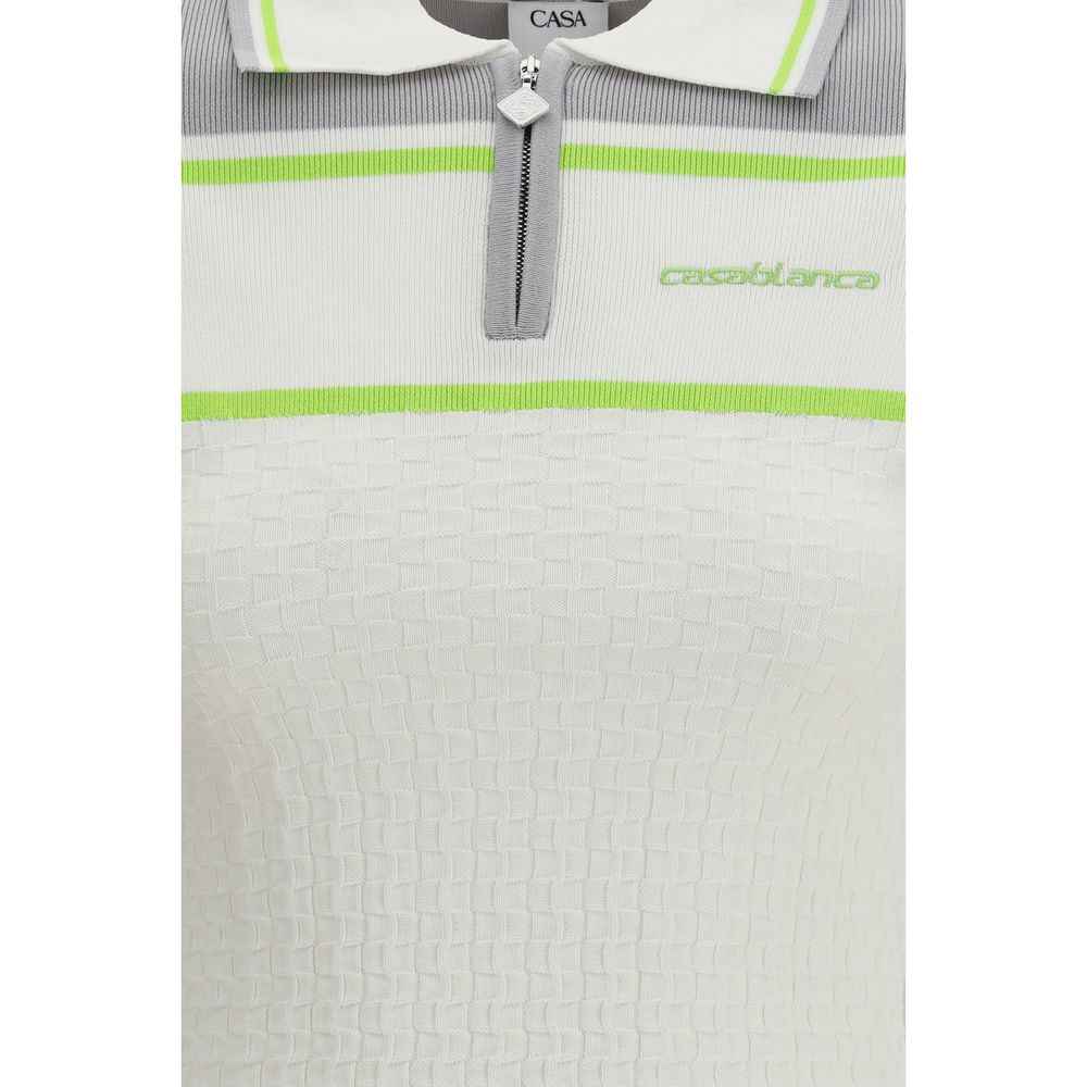 Casablanca White Viscose Polo Shirt