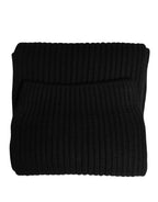Dolce & Gabbana Black Cashmere Knitted Men Neck Warmer One Size Scarf