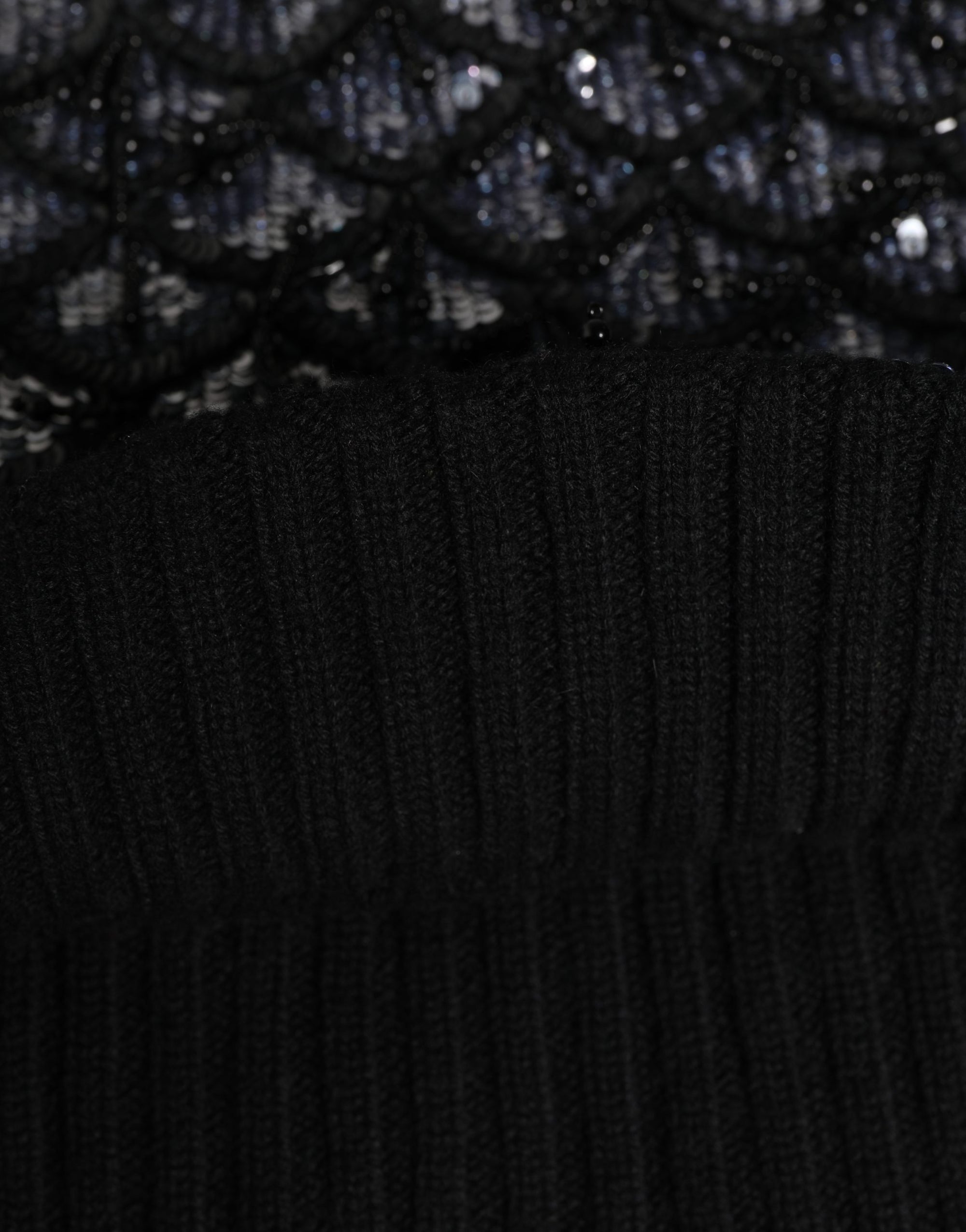 Dolce & Gabbana Black Wool Crystal Embellished Balaclava Hat