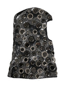 Dolce & Gabbana Black Wool Crystal Embellished Balaclava Hat