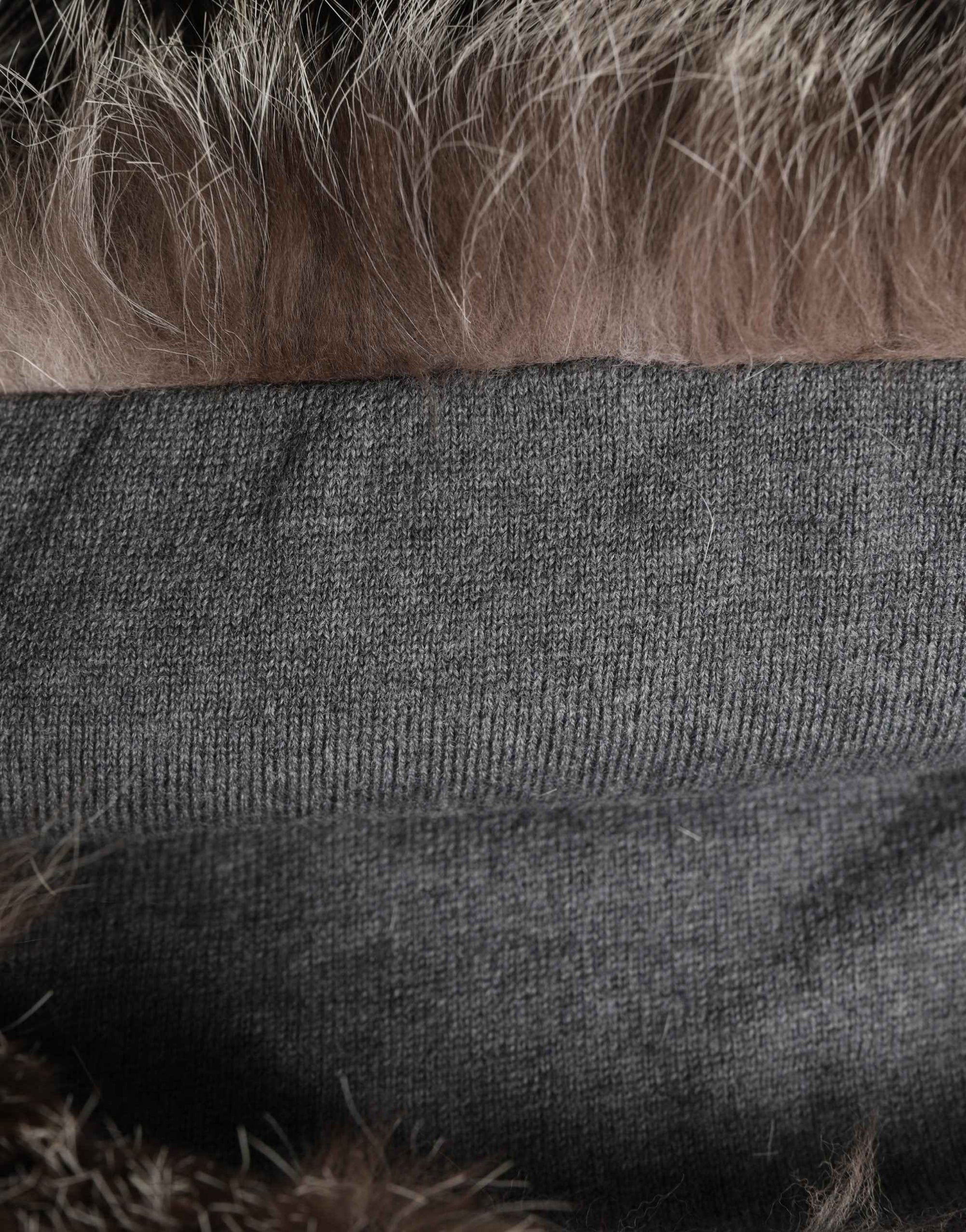 Dolce & Gabbana Brown Faux Fur Whole Head Wrap Capello Hat