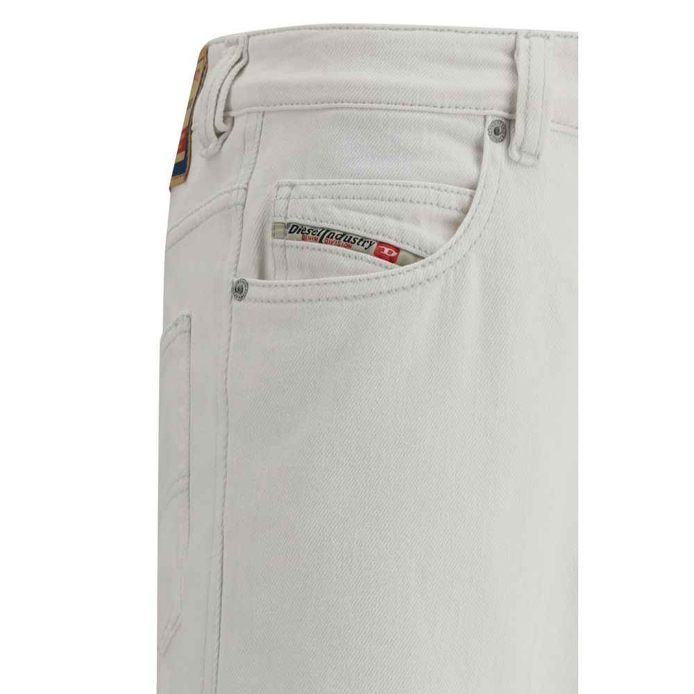 Diesel White Cotton Slim Fit Jeans
