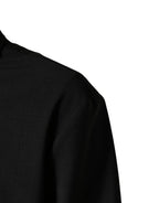 Dolce & Gabbana Black Wool Logo Full Zip Men Bomber Jacket