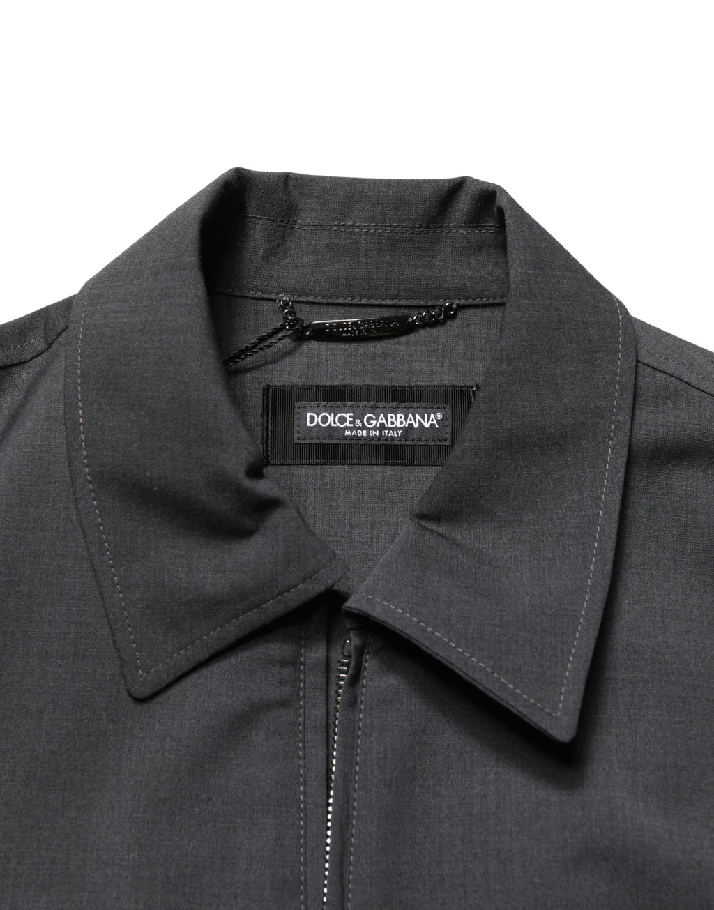 Dolce & Gabbana Black Wool Logo Full Zip Men Bomber Jacket