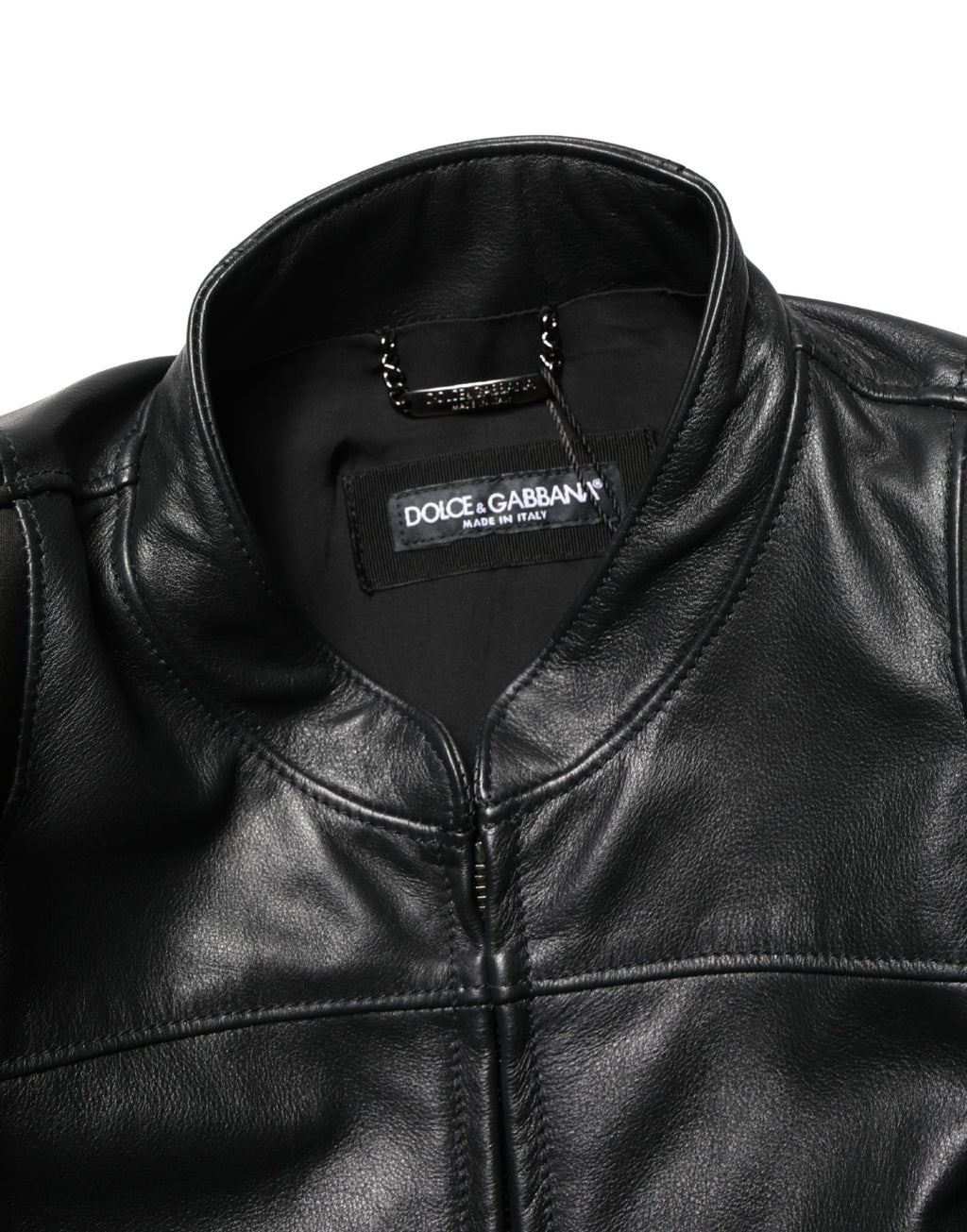 Dolce & Gabbana Black Nylon Full Zip Men Biker Coat Jacket