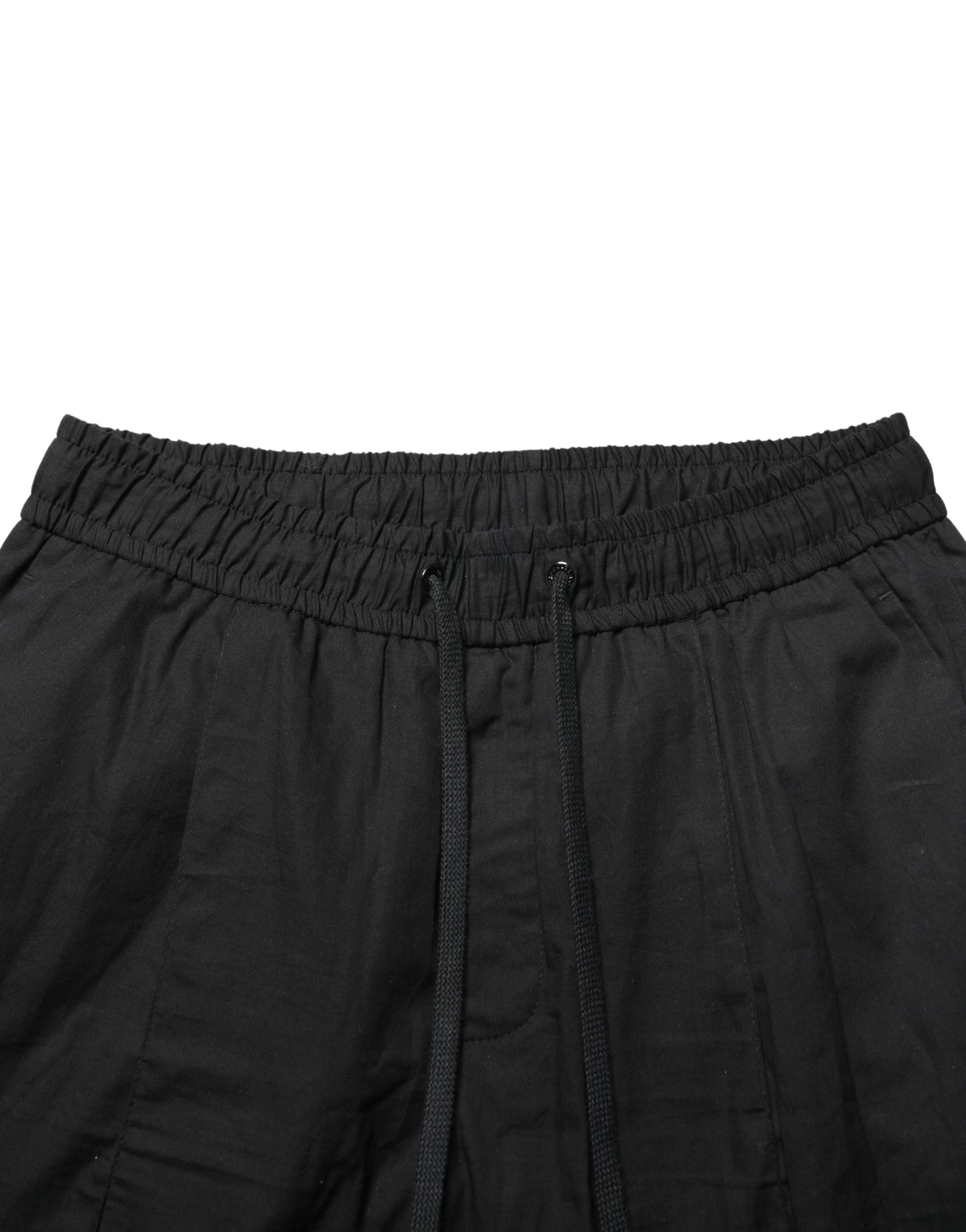Dolce & Gabbana Black Cotton Skinny Men Jogger Trouser Pants