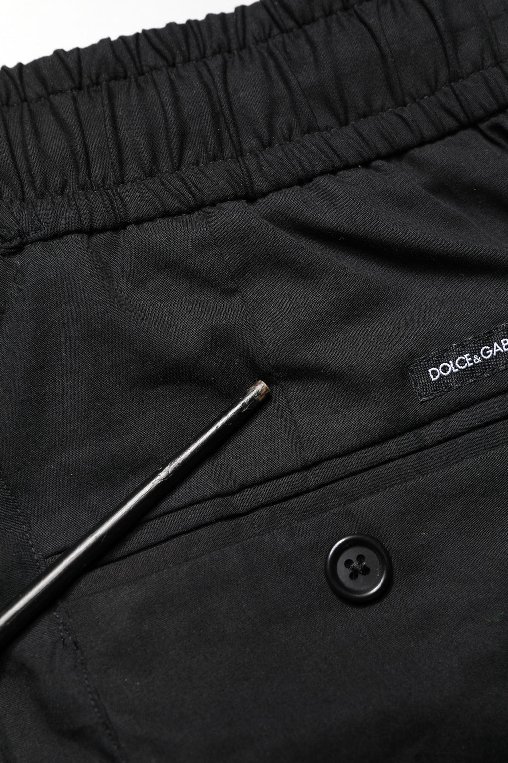 Dolce & Gabbana Black Cotton Skinny Men Jogger Trouser Pants