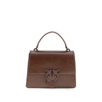 PINKO Brown Calf Leather Bos Taurus Shoulder Bag