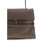 Moschino Brown Calf Leather Bos Taurus Handbag