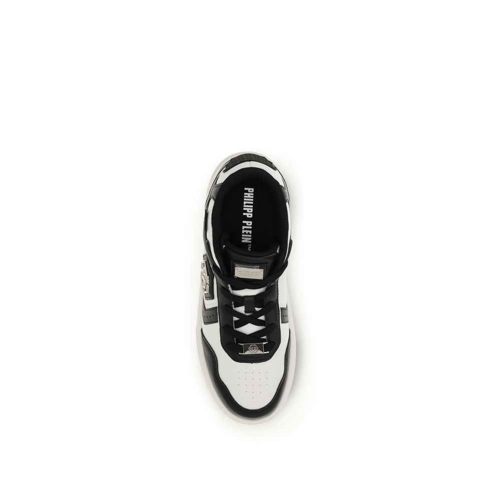 Philipp Plein Black Calf Leather Bos Taurus Athletic Sneakers