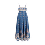 Alemais Blue Linen Casual Dress