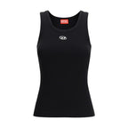 Diesel Black Cotton Tank Tops