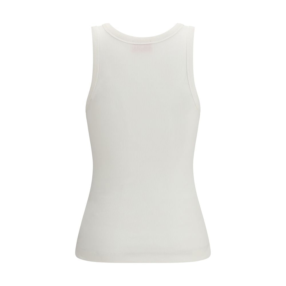 Diesel White Cotton Sleeveles T-Shirt
