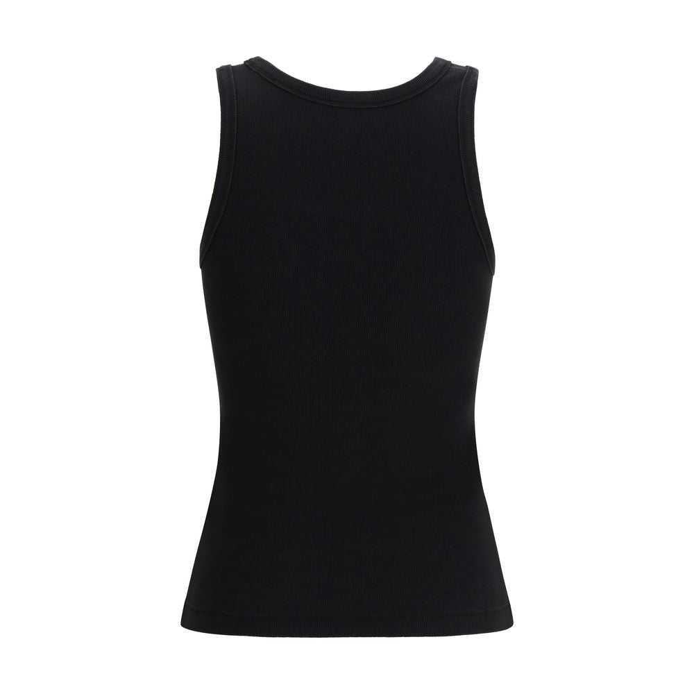 Diesel Black Cotton Tank Tops