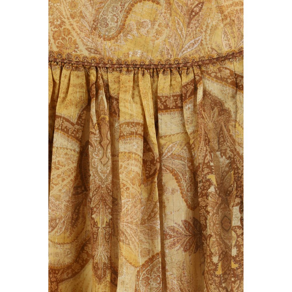 Zimmermann Bicolor Cotton Long Skirt